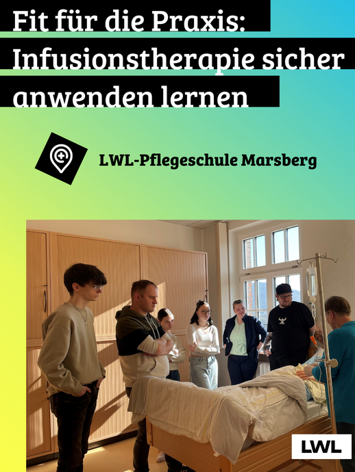 Infusionstherapie in der LWL-Pflegeschule Marsberg (vergrößerte Bildansicht wird geöffnet)