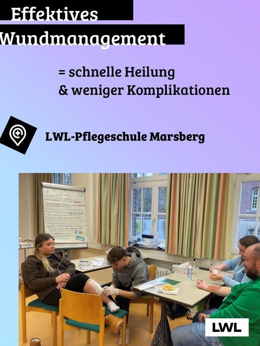 Wundmanagement an der LWL-Pflegeschule Marsberg (vergrößerte Bildansicht wird geöffnet)